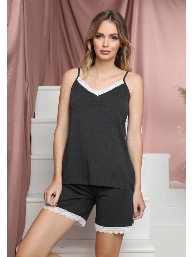 Σετ homewear με Σορτσάκι -Γκρι σκούρο