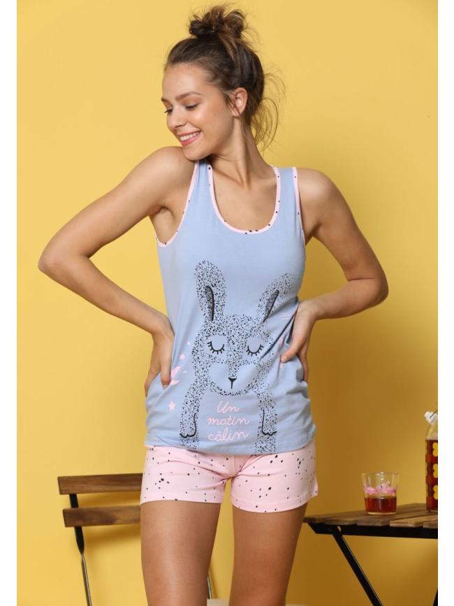 Σετ homewear με Σορτσάκι- Κόκκινο