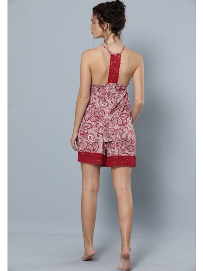 Σετ homewear με Σορτσάκι- Κόκκινο