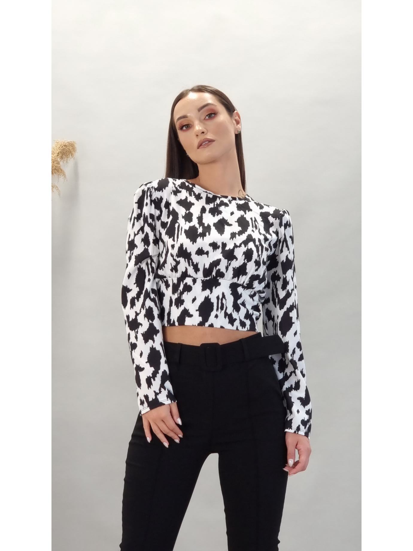 Μπλούζα  animal print-Aσπρόμαυρο