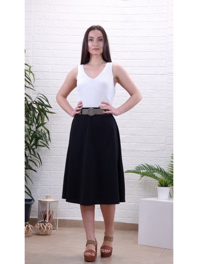 Μπλούζα φαρδιά τιράντα ριπ-Λευκό