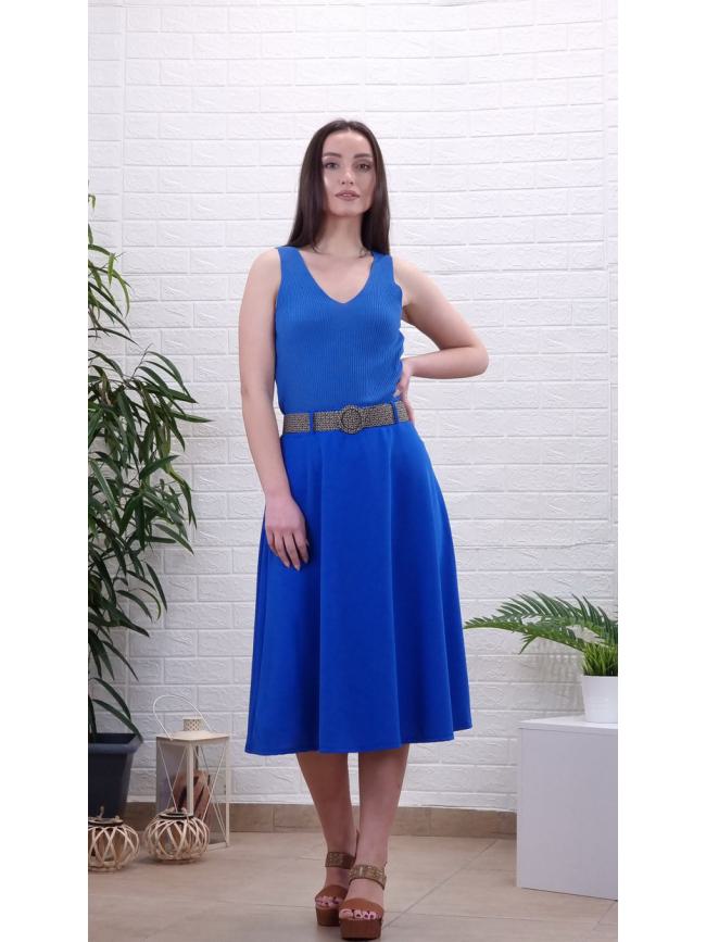 Μπλούζα φαρδιά τιράντα ριπ- Μπλε