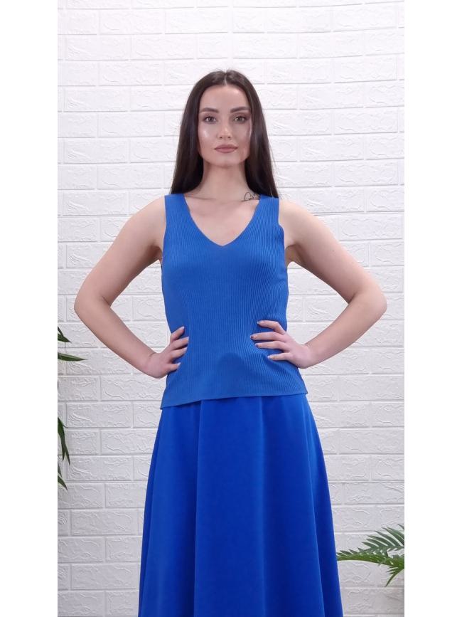 Μπλούζα φαρδιά τιράντα ριπ- Μπλε