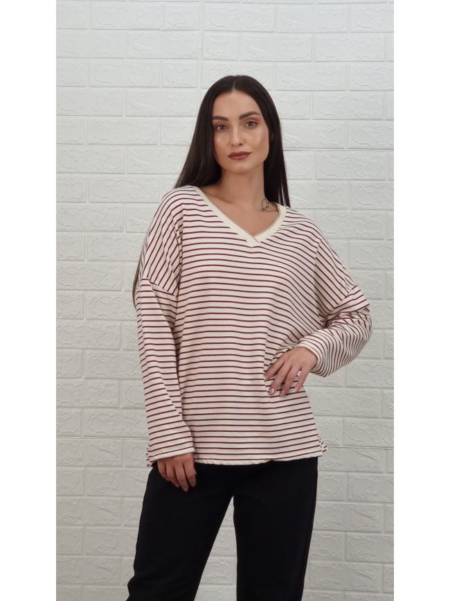 Μπλούζα ριγέ - Ματζέντα