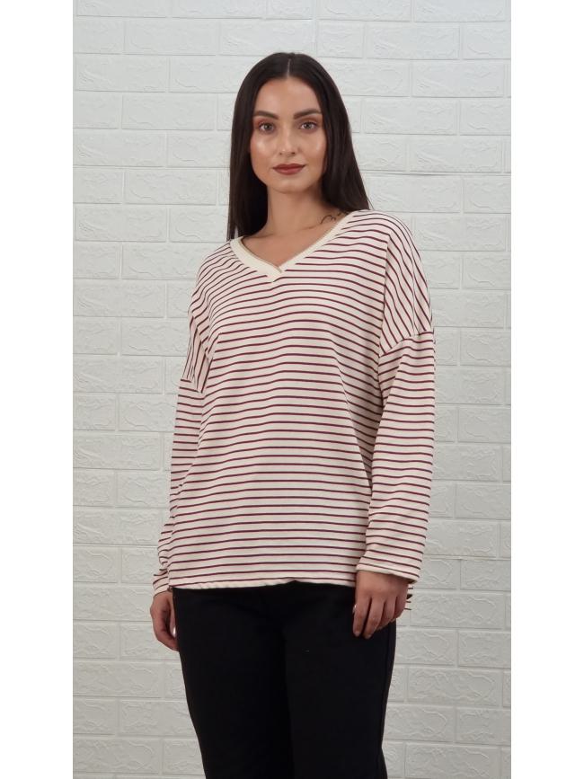 Μπλούζα ριγέ - Ματζέντα