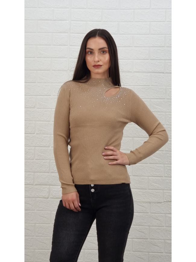 Μπλούζα άνοιγμα και στρας-Πούρο