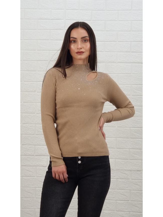 Μπλούζα άνοιγμα και στρας-Πούρο