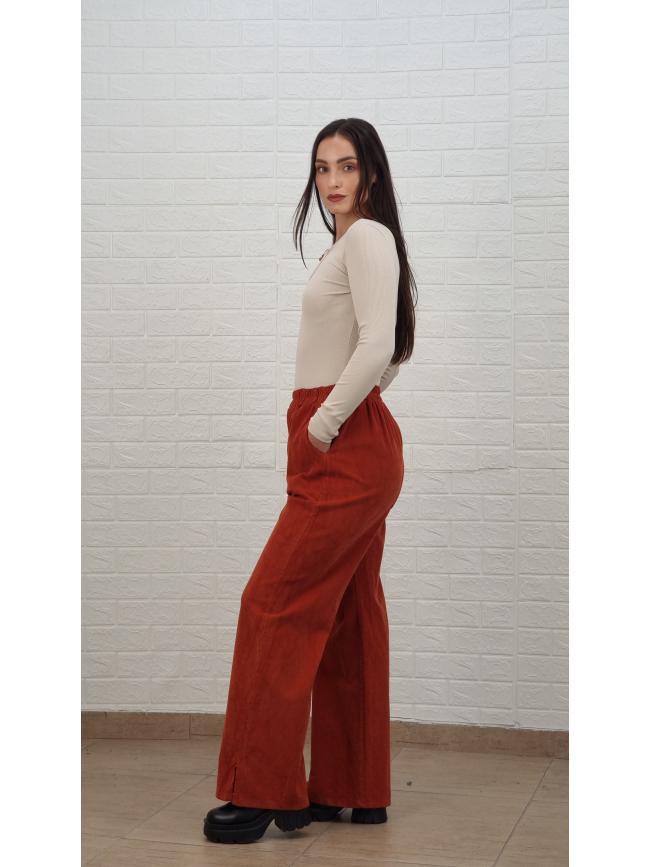 Παντελόνα κοτλέ με λάστιχο στη μέση -Εκάι