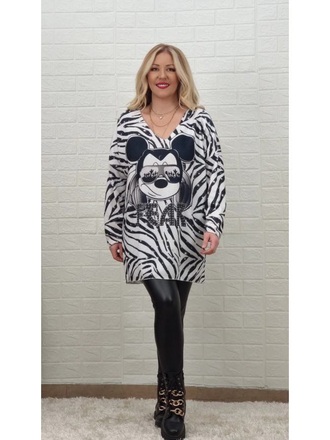 Mπλούζα Mickey γυαλιά -Ασπρόμαυρο