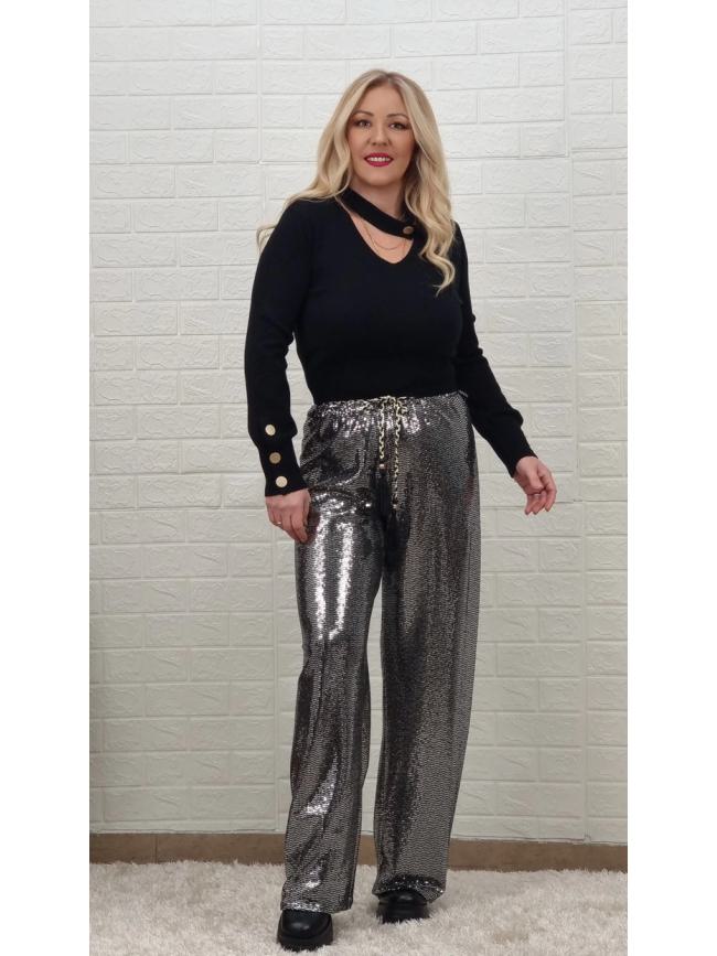 Παντελόνα Με Παγέτα Ασημί