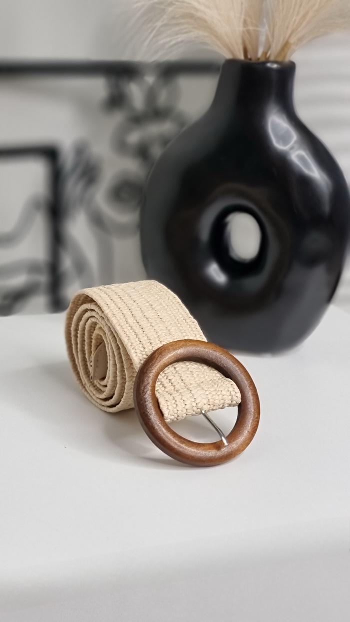 Zώνη ελαστική ξύλινο τοκά-Λευκό