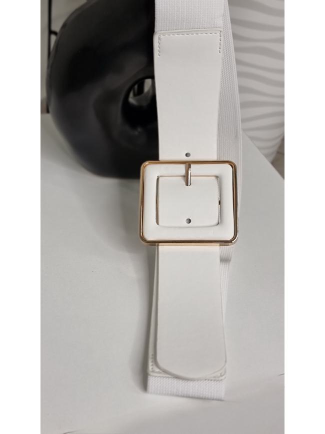 Ζώνη δερματίνη ελαστική-Λευκό