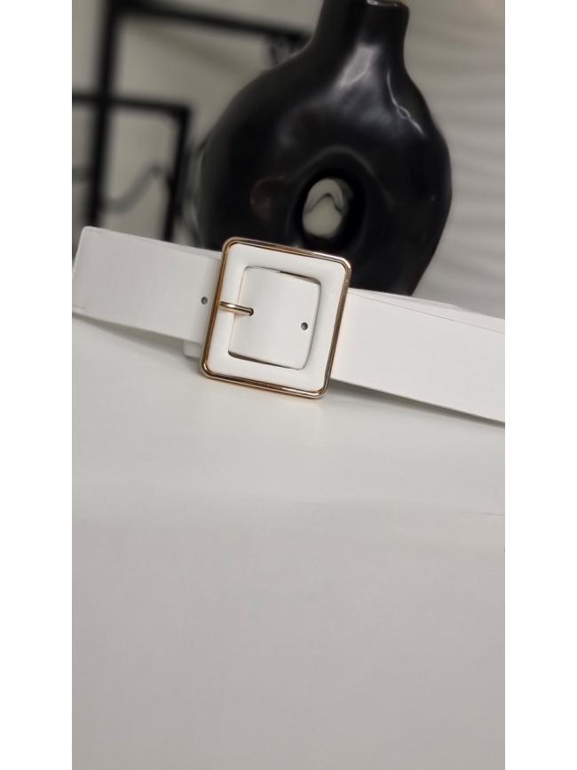 Ζώνη δερματίνη ελαστική-Λευκό