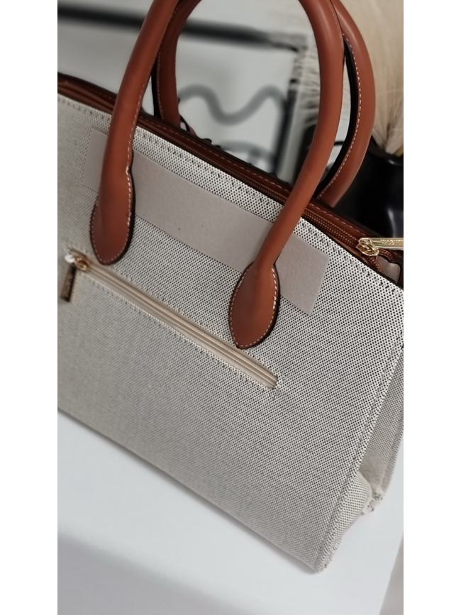 Τσάντα χειρός Μπεζ-Ταμπά