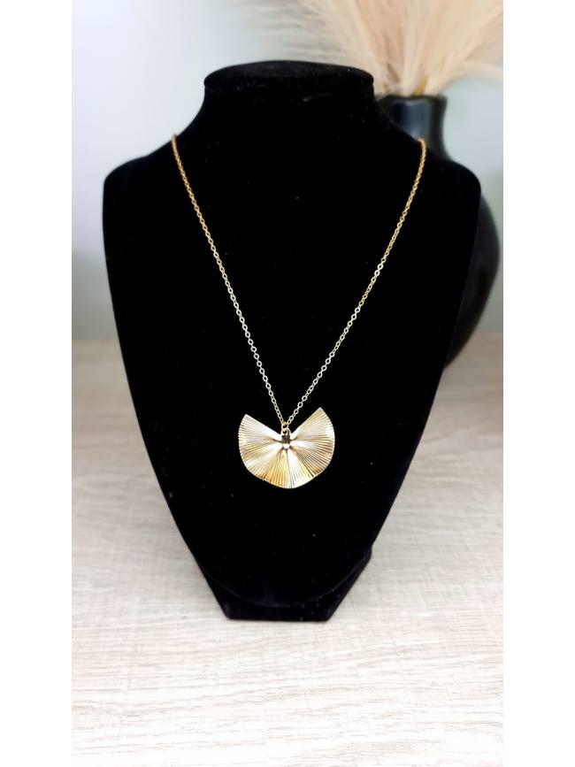 Κολιέ αλυσίδα με σφυρήλατο σχέδιο χρυσό