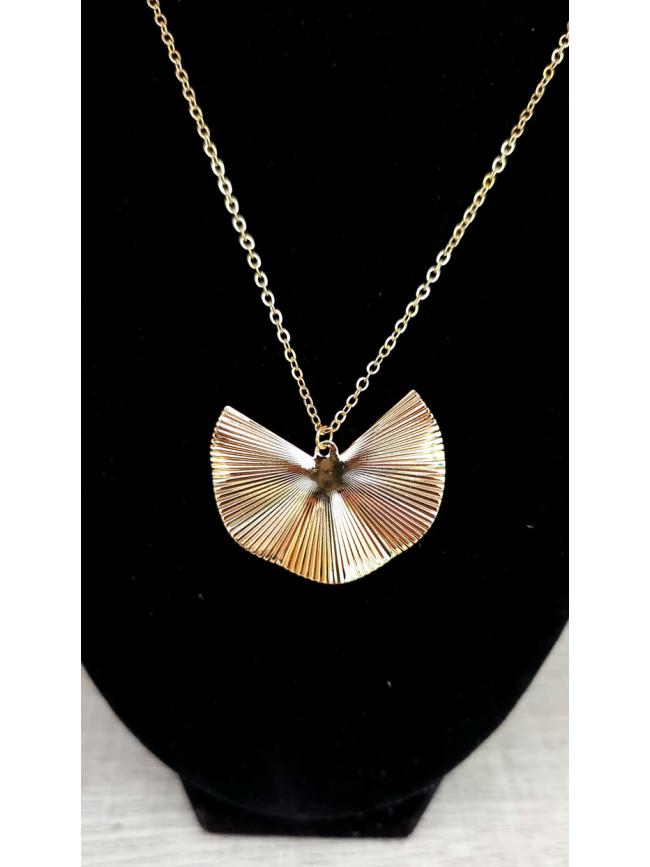 Κολιέ αλυσίδα με σφυρήλατο σχέδιο χρυσό