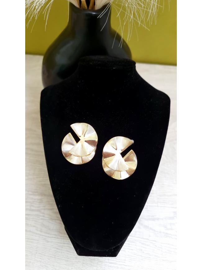 Σκουλαρίκια σφυρήλατα διπλό χρυσό