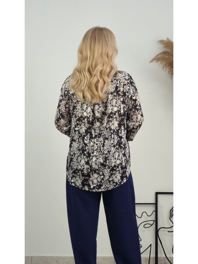 Πουκάμισο εκρού με μαύρο