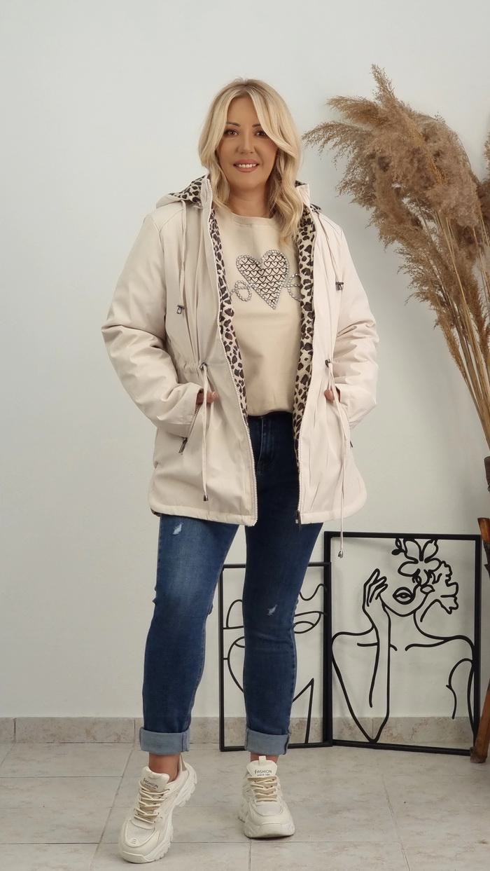 Μπουφάν διπλής όψης μαύρο