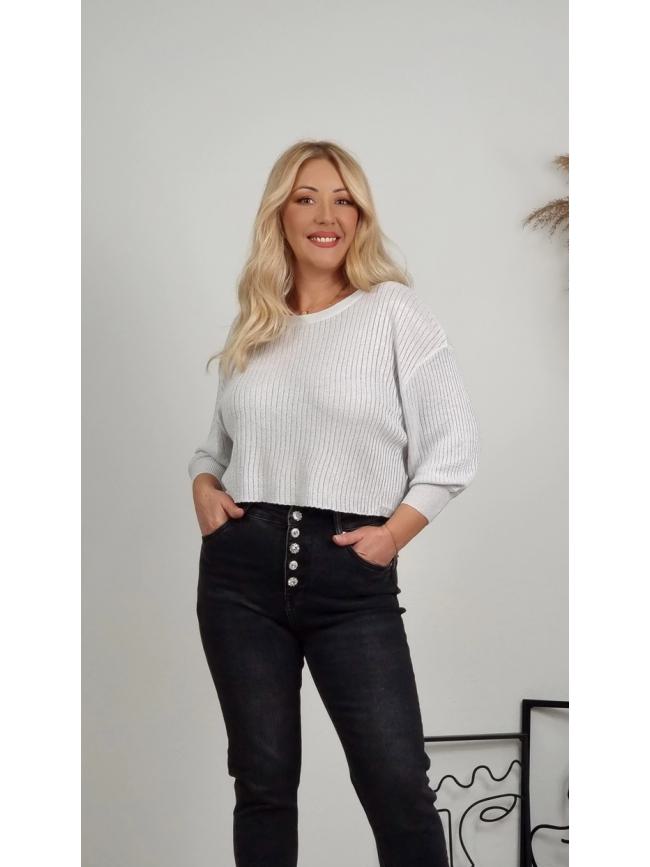 Μπλούζα lurex-Ασημί