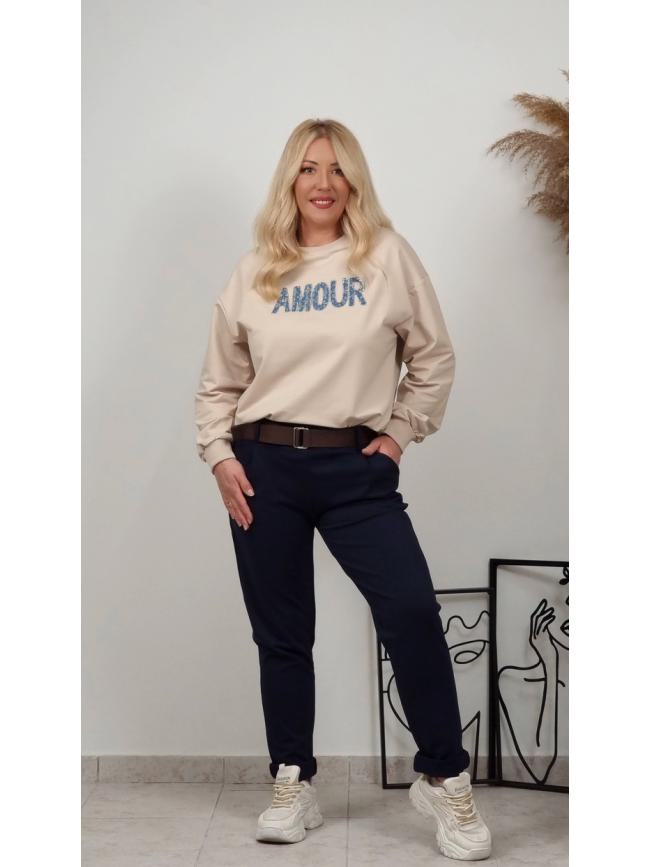Mπλούζα Αmour- Μπέζ Mπλούζα Αmour- Μπέζ