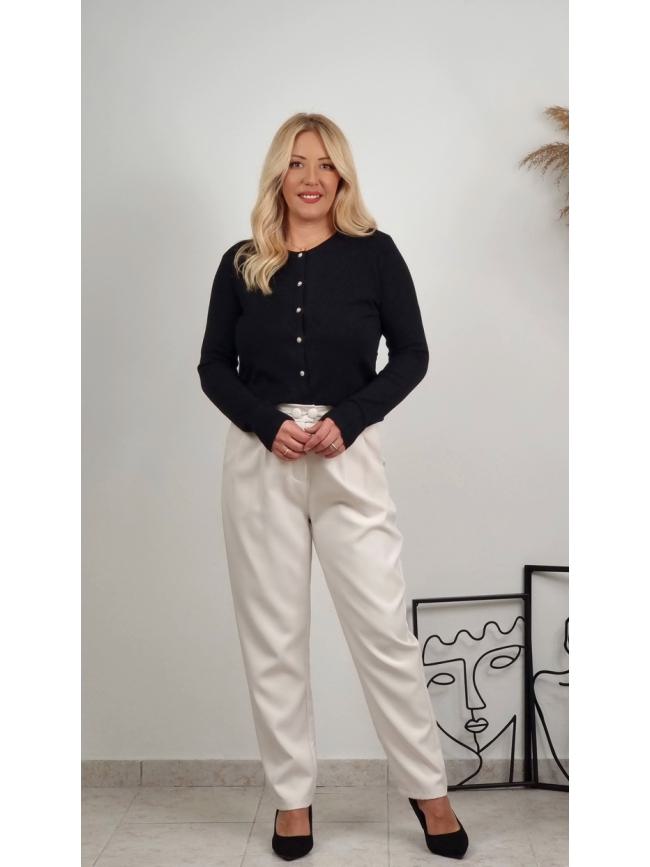 Ζακέτα με κουμπιά στρας-Μαύρο