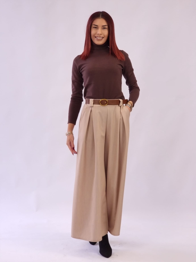 Παντελόνα με Λάστιχο και Ζώνη - Γκρι