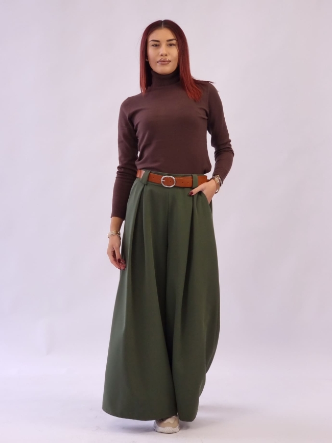 Παντελόνα με Λάστιχο και Ζώνη - Γκρι