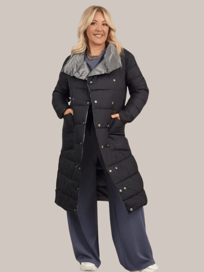 Μπουφάν διπλής όψης- Μαύρο Γκρί