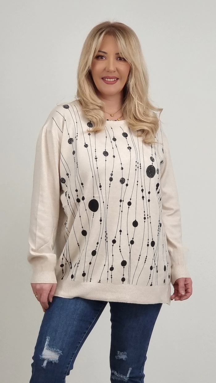 Μπλούζα νημάτινη με σχέδια-Μαντζέντα