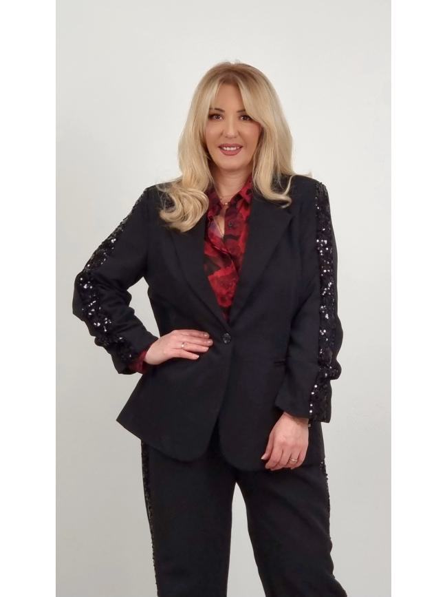 Σακάκι Oversize Παγιέτα - Μαύρο