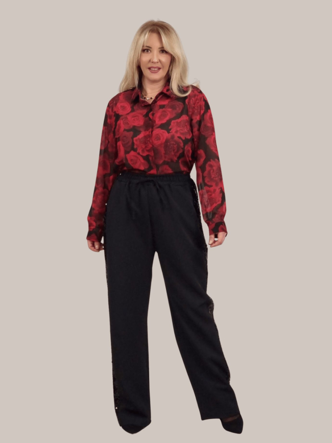 Πουκάμισο μακρυμάνικο floral-Κόκκινο