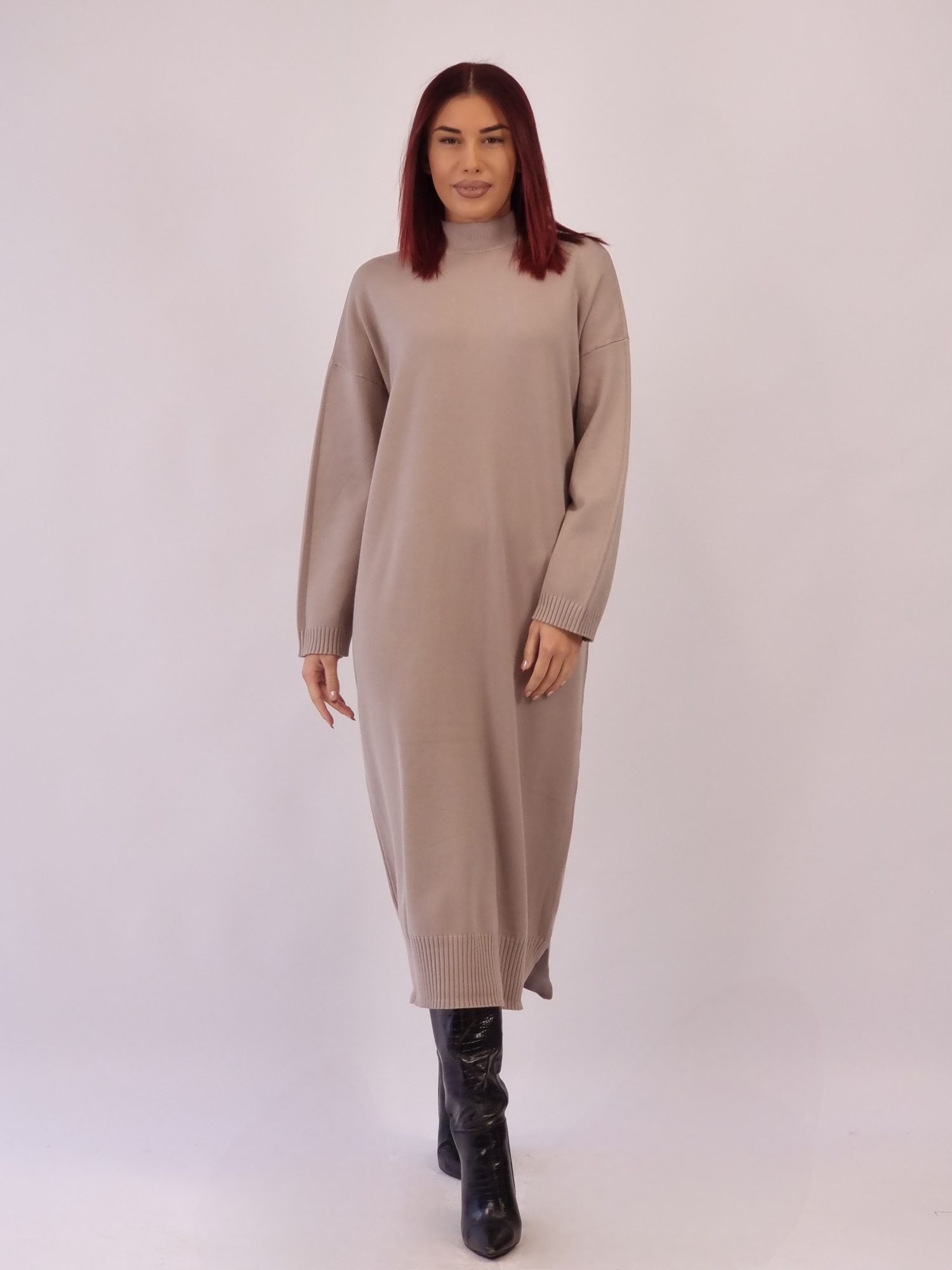 Φόρεμα Πλεκτό Lupeto - Έλεφαντ