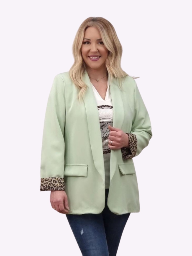 Σακάκι Με Βάτες animal print-Μέντα