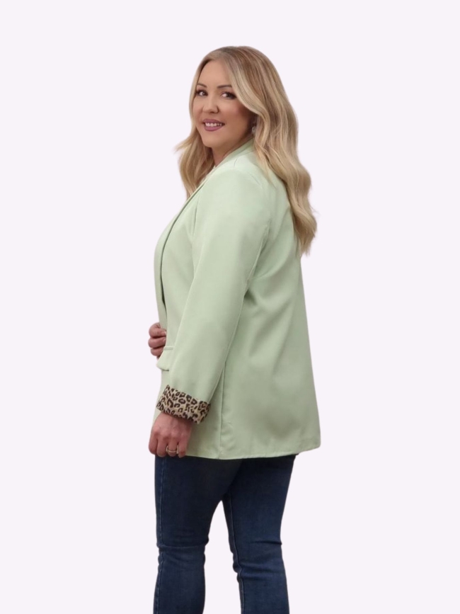 Σακάκι Με Βάτες animal print-Μέντα