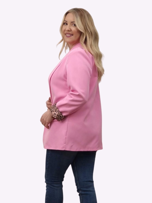 Σακάκι Με Βάτες animal print-Ροζ Σακάκι Με Βάτες animal print-Ροζ