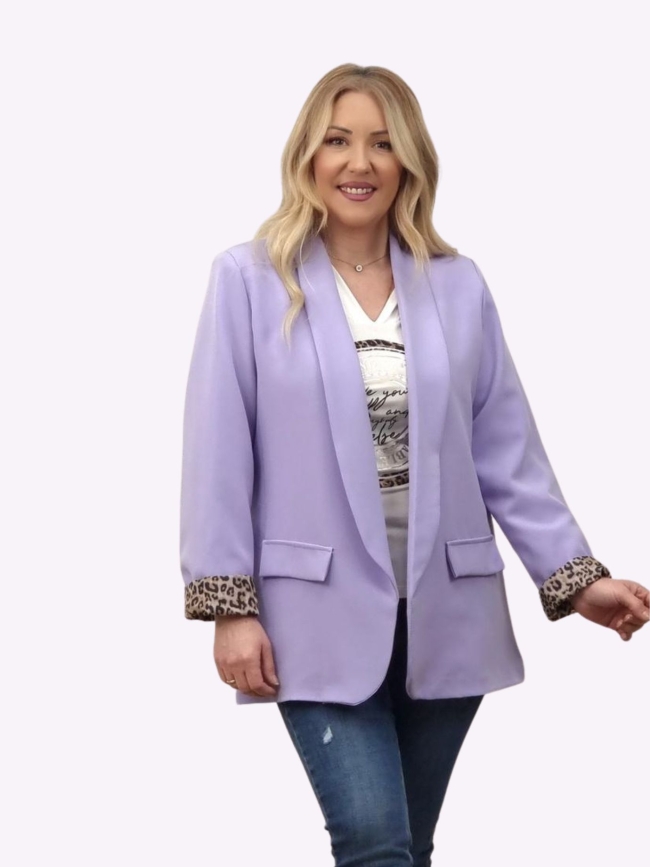 Σακάκι Σούρα στα Μανίκια-Λιλά