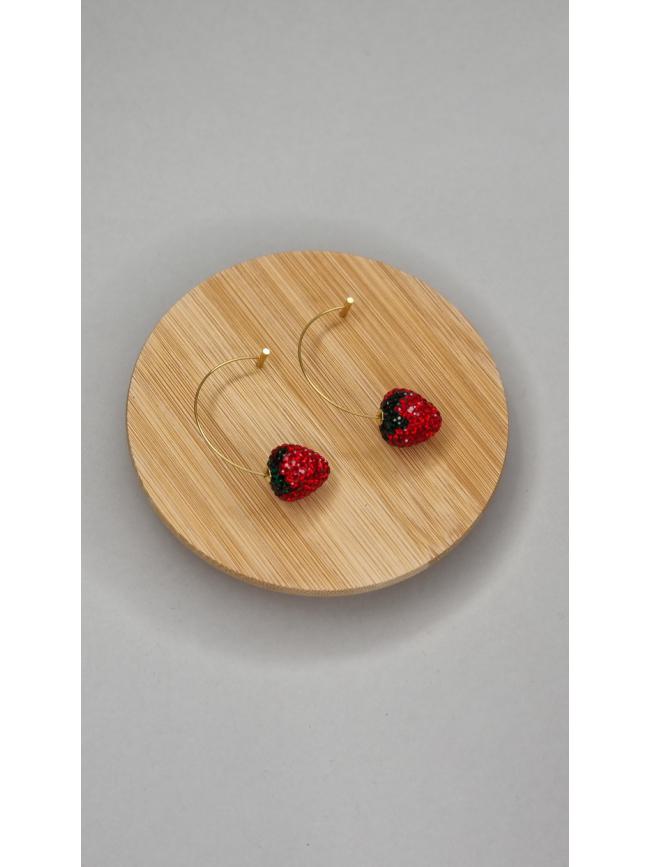 Σκουλαρίκια κραμαστά με φράουλες