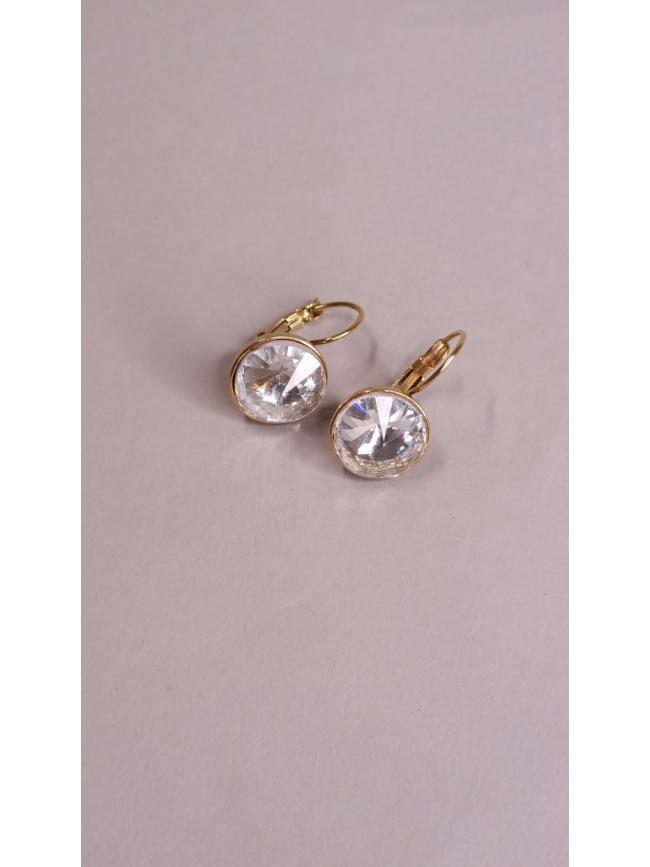 Σκουλαρίκια κρεμαστά με πέτρα -Ασημί