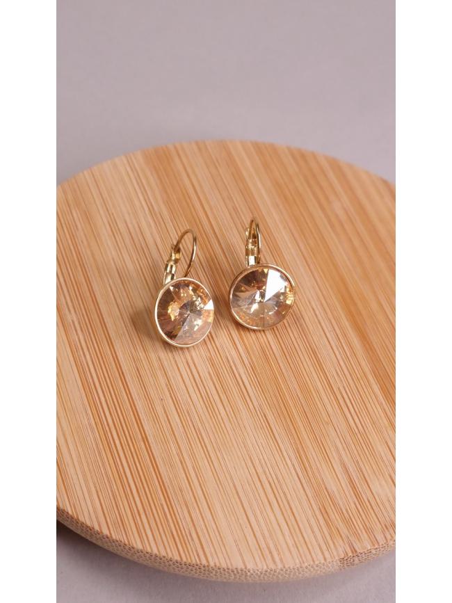 Σκουλαρίκια κρεμαστά με πέτρα-Χρυσό