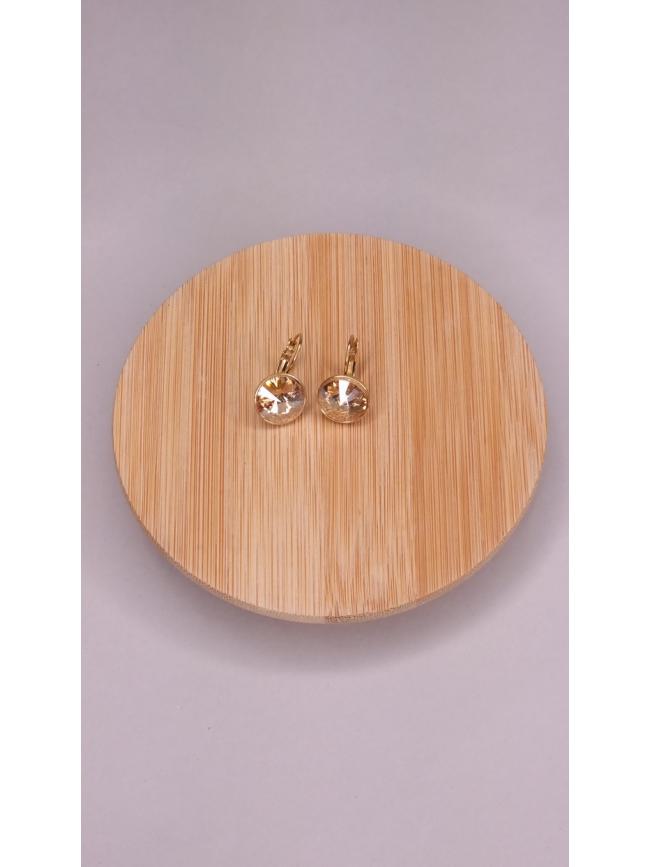 Σκουλαρίκια κρεμαστά με πέτρα-Χρυσό