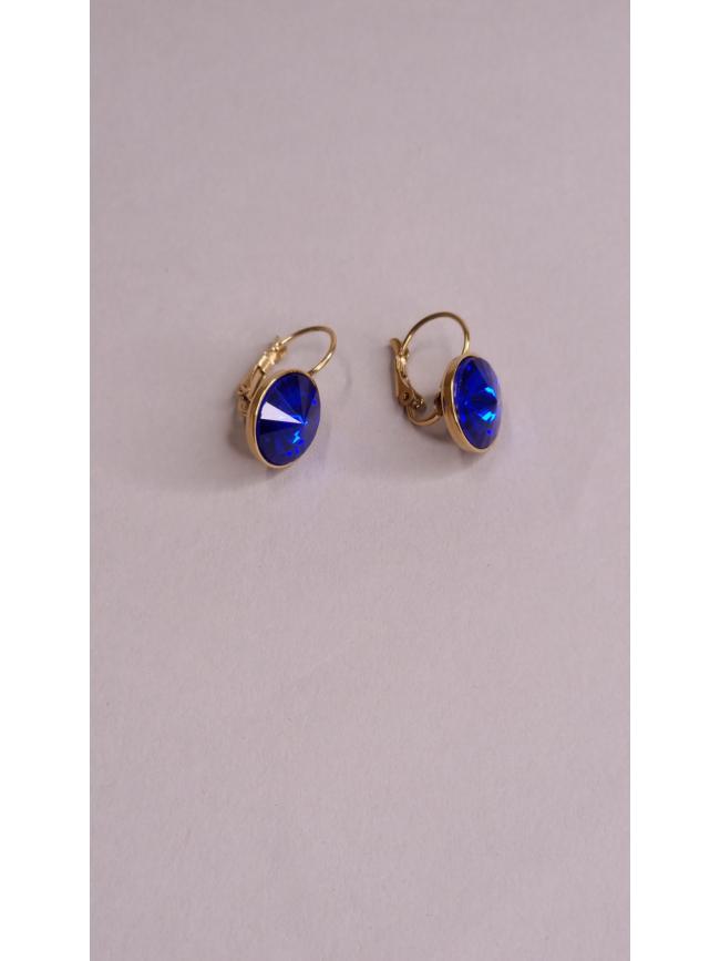 Σκουλαρίκια κρεμαστά με πέτρα -Μπλε ρουά