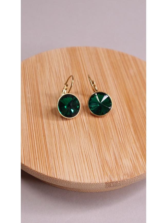 Σκουλαρίκια κρεμαστά με πέτρα -Κυπαρισσί