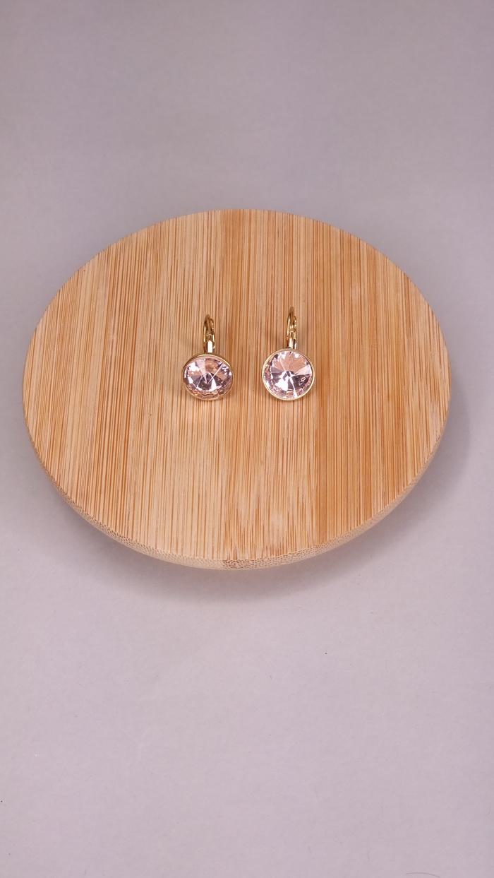 Σκουλαρίκια κρεμαστά με πέτρα -Μωβ σκούρο