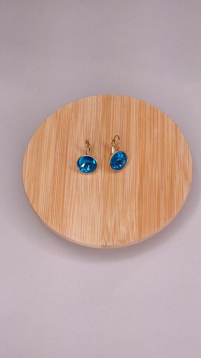 Σκουλαρίκια κρεμαστά με πέτρα -Μωβ σκούρο