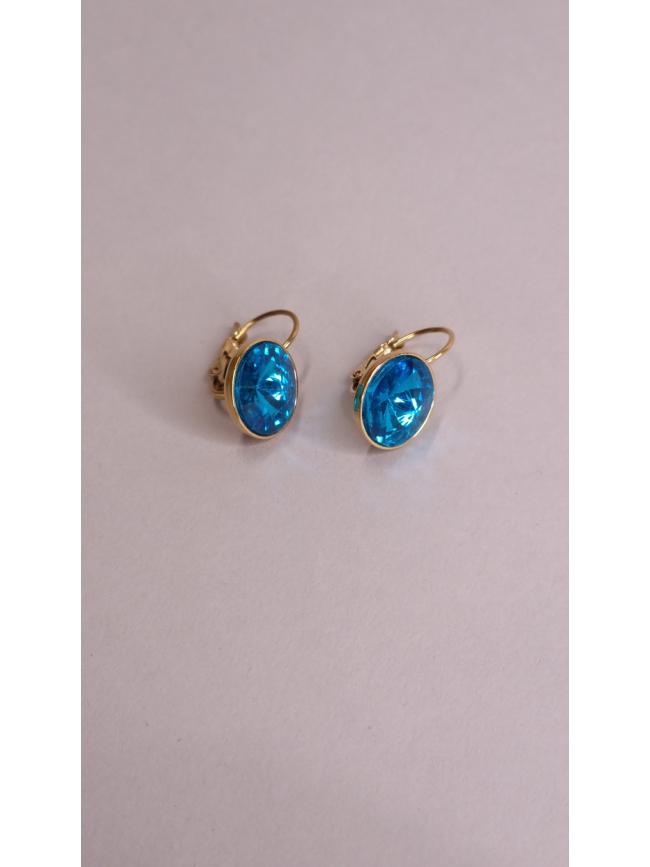 Σκουλαρίκια κρεμαστά με πέτρα -Τιρκουάζ