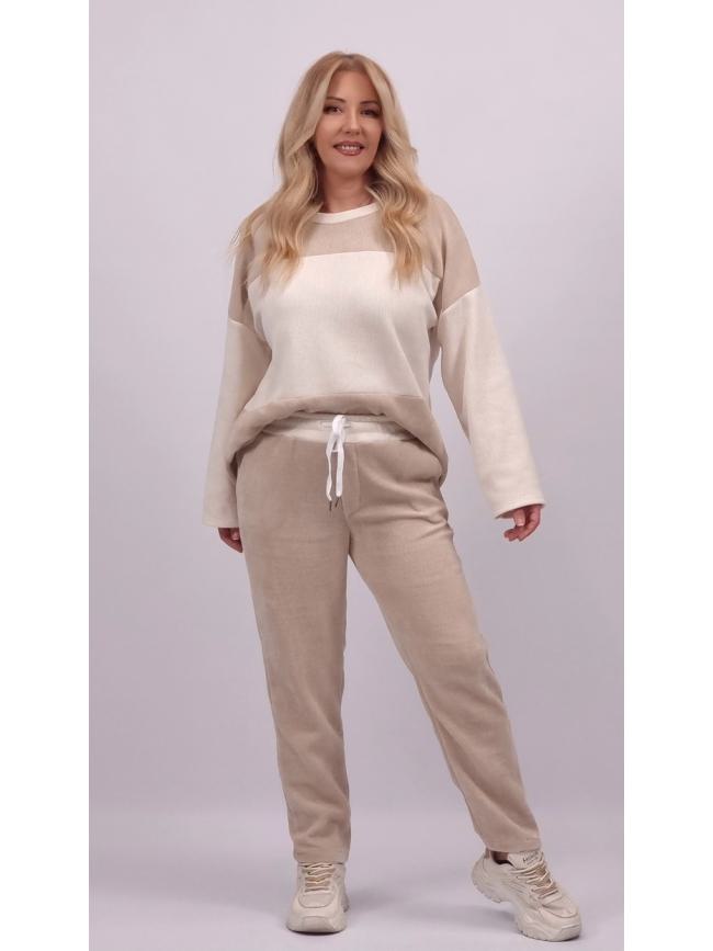 Σετ oversized κοτλέ μπεζ