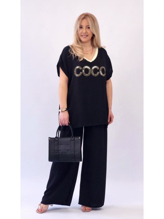 Μπλούζα κοντομάνικη COCO - Μαύρο