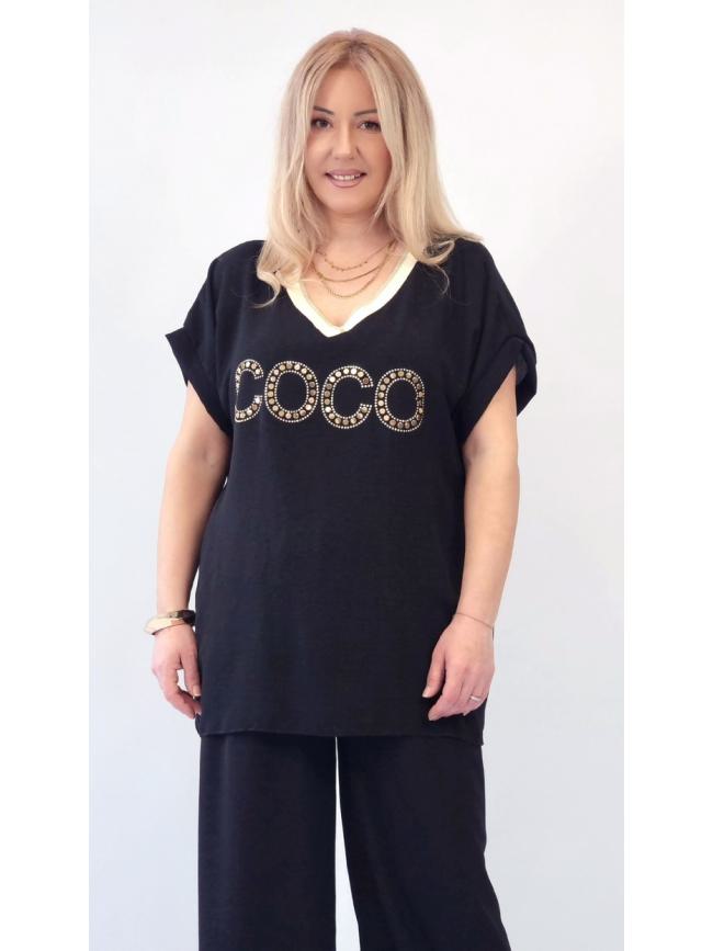 Μπλούζα κοντομάνικη COCO - Μαύρο