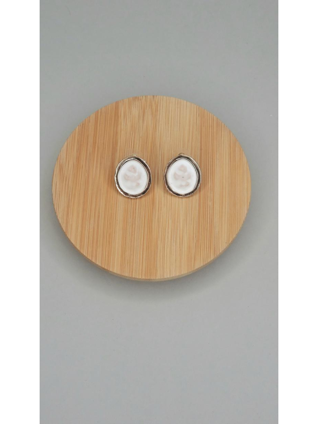 Σκουλαρίκια καρφωτά με πέτρα ρόζ - Χρυσό